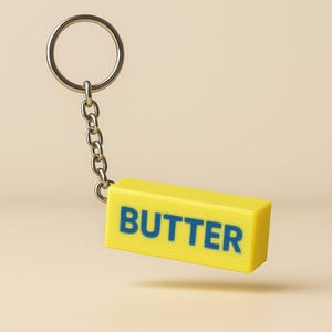 Glow-in-the-Dark Butter Stick Schlüsselbund Pillendose | 3D Gedruckte Lustige Pillenhalter | Tragbares Pillenetui für Lactaid, Meds, Vitamine