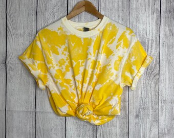 yellow and white tie dye sweatshirt