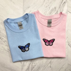 Butterfly T Shirt, Personalized T Shirt,Cute T Shirt, Butterfly Shirt, Embroidered Shirt, Monarch Butterfly, Mariposa Butterfly, Gift Ideas