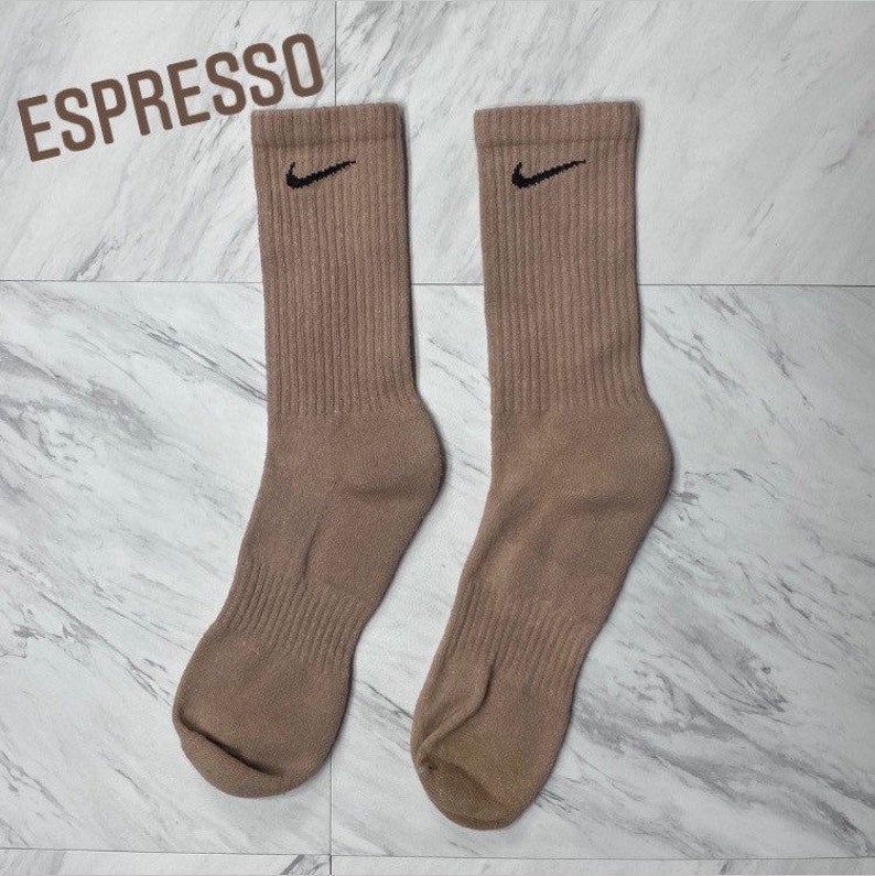 Dyed Nike Socks Neutral Colors Crew Socks Beige Cream Etsy