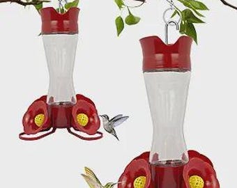 Plastic Hummingbird Feeder, 2-Pack 14 OZ Ant & Bee Proof Hummingbird Feeders for Outdoors Hanging, Leak-Proof Nectar Feeders / Free Shipping