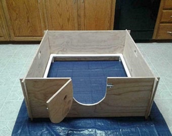 Dog  Whelping Box  47" x 47" for Large Dogs W /PVC Railing + LINER /Dog Puppy Pen/ lower Price