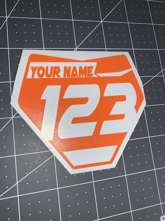 2x Motocross Custom Number Plate Stickers Etsy