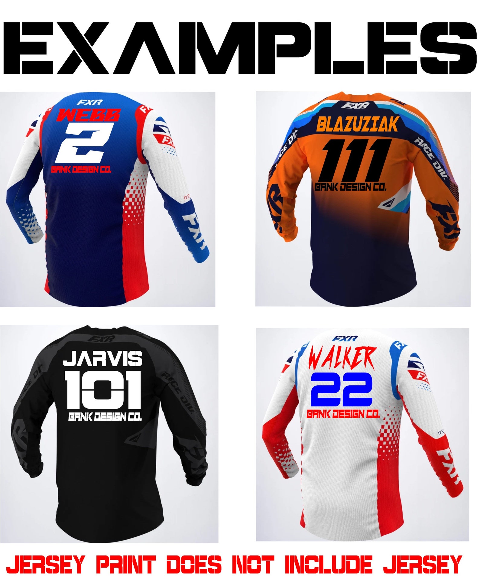 Custom Motocross Jersey Prints Etsy