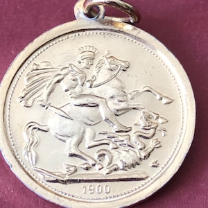 Antiker französischer Orden des Heiligen Georg, Schutzpatron der Reiter - Vintage Saint Georges Schutzanhänger aus Frankreich