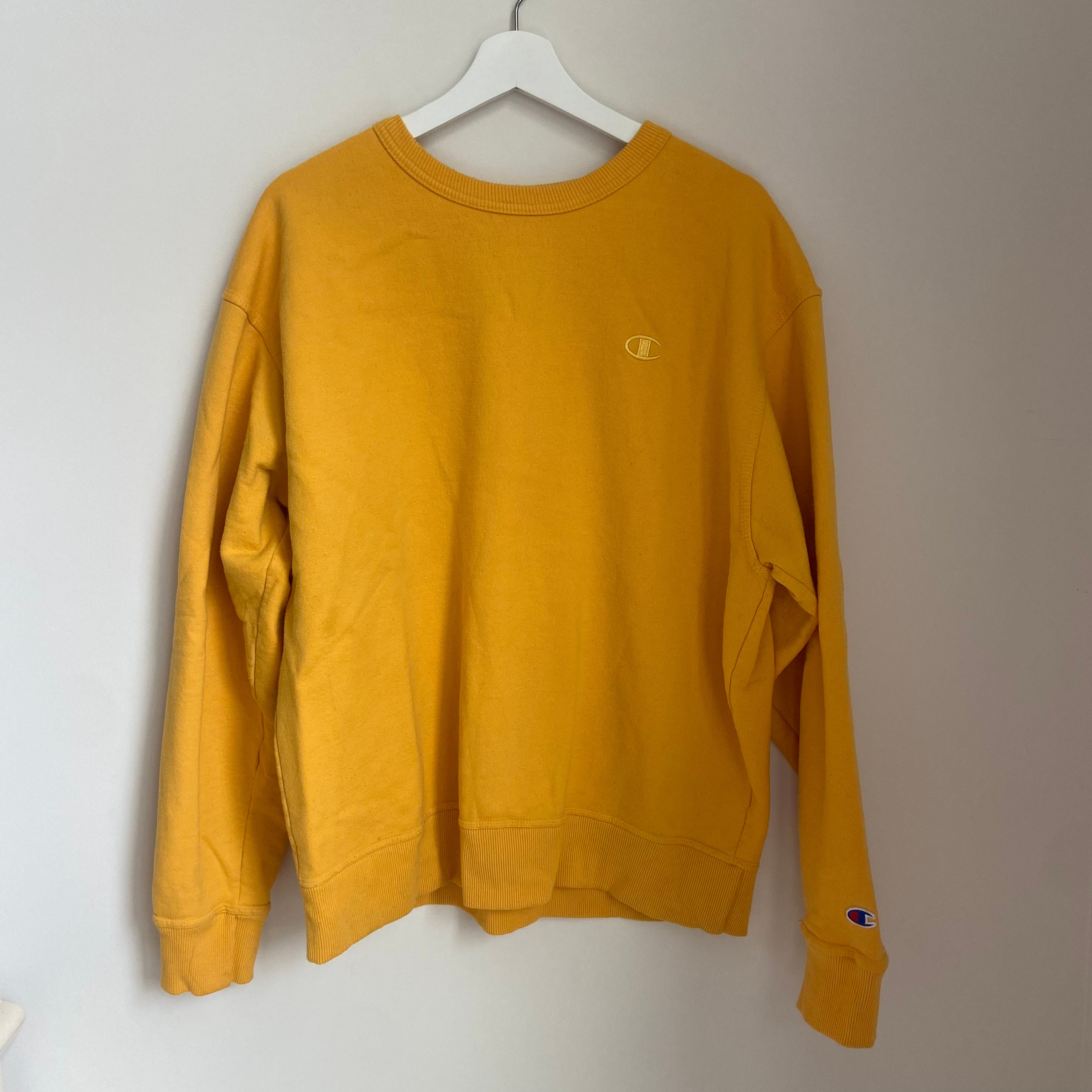 Champion Hoodie Yellow - Etsy