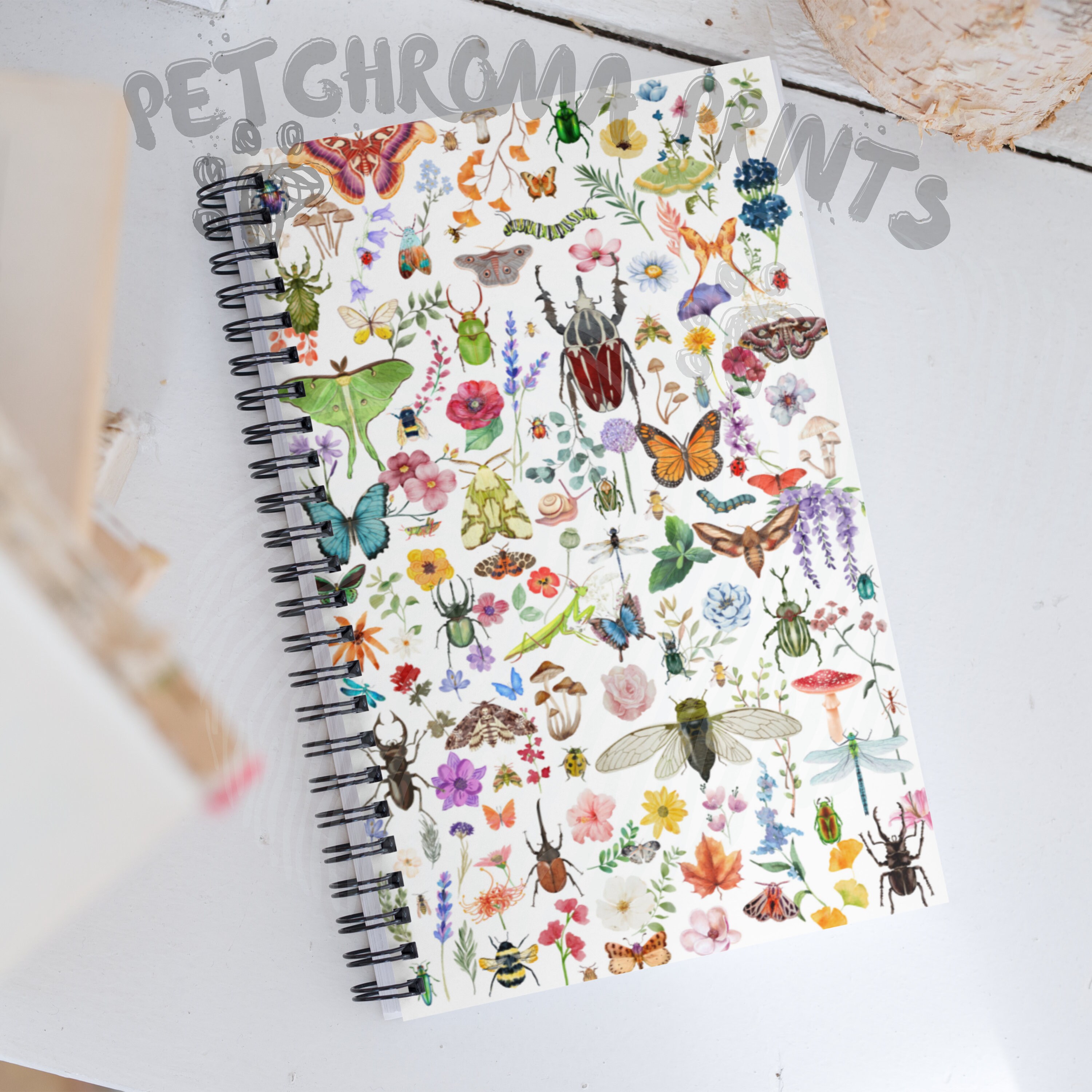 Insect Notebook Cute as a Bug Spiral Notebook W/dotted Pages! Watercolor Insects ...