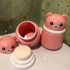 Teddy Bear Powder Container, Baby Powder Container, Baby Bum Powder, Baby Powder, Boy, Girl, Blue, Pink