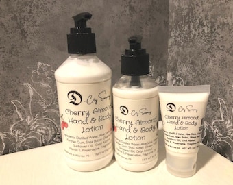 Cherry Almond Hand & Body Lotion, Handmade Lotion