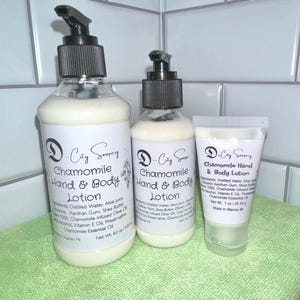Chamomile Hand and Body Lotion, Chamomile infused Lotion, Handmade Lotion