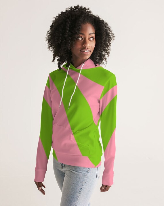 Hoodie Pink and Green Sweatshirt - Etsy 