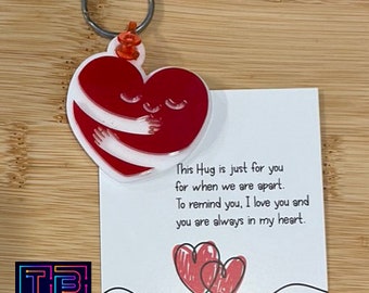 Abraço de Bolso e Chaveiro de Coração Fofos para o Dia dos Namorados | Abraço de Bolso para o Dia dos Namorados | Arquivo Digital para Laser Glowforge em SVG, EPS e PDF