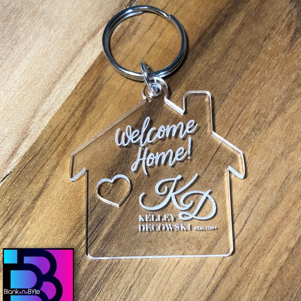 Cute Welcome Home House Realtor Keychain - SVG - EPS  Digital File Download - Glowforge