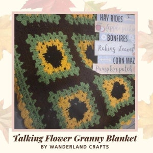 Talking Flower Granny Square Blanket