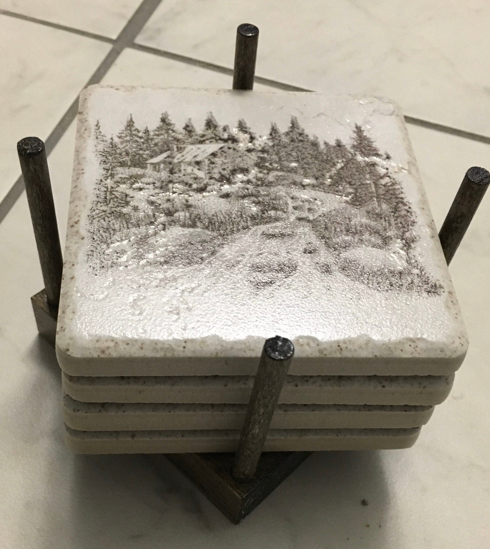 Coaster Holder, Coaster Set Holder, Wooden Coaster Holder Etsy