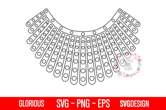 Notorious Rbg Collar SVG Cutting Outline Dissent Collar | Etsy