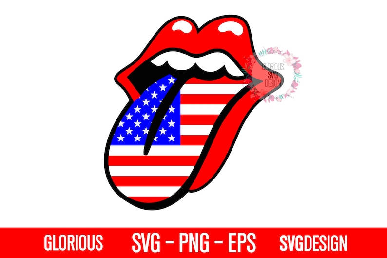 Download Lips and Tongue SVG US Flag Tongue Clipart Patriotic Stars ...