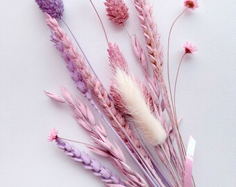 Small Pink and Lilac Dried Flowers Bunch