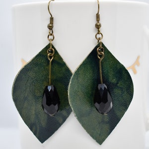 Earrings, Leather earrings, Leather jewellery, BOHO style, Kangaroo leather, Hand made, Rustic