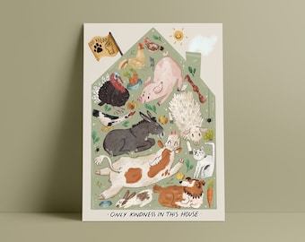 Only kindness in this house - Artprint A4  --PREORDER--