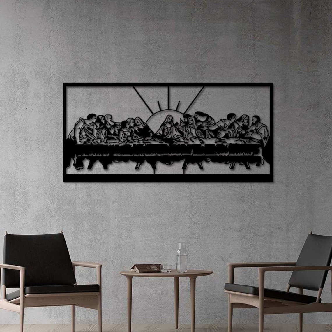 Jesus metal Wall Decor Last Supper Wall Decor Cross Metal Etsy