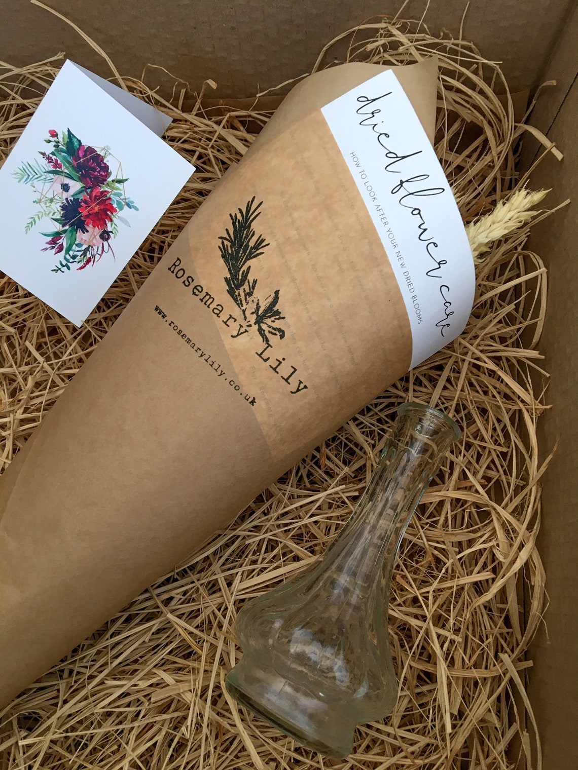 Dried Flower Gift Box Dried Flower Bouquet Lavender Etsy