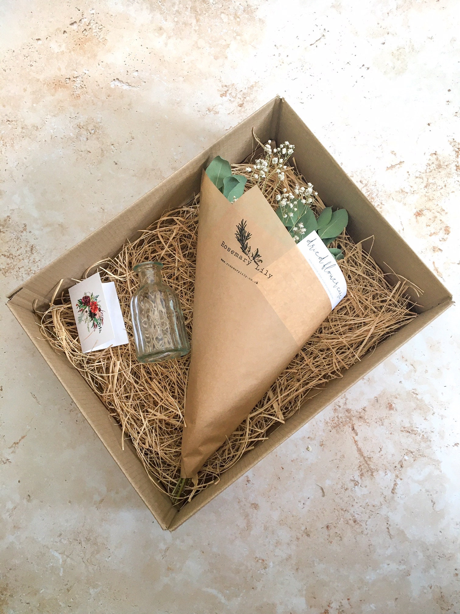 Dried Flower Gift Box Dried Flower Bouquet Eucalyptus Etsy