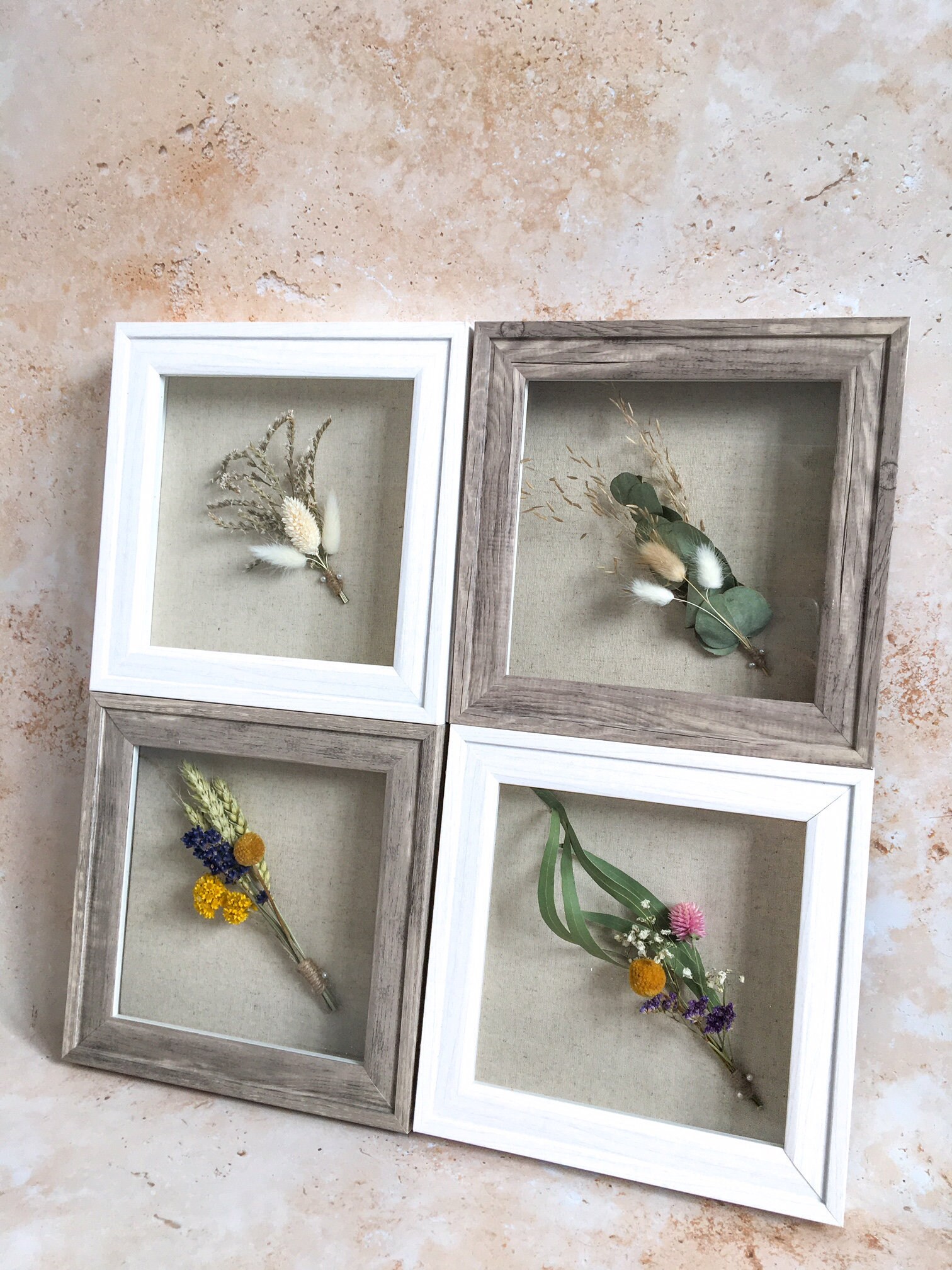Dried Flowers Shadow Box Frame Dried Flower Bouquet Flower Etsy