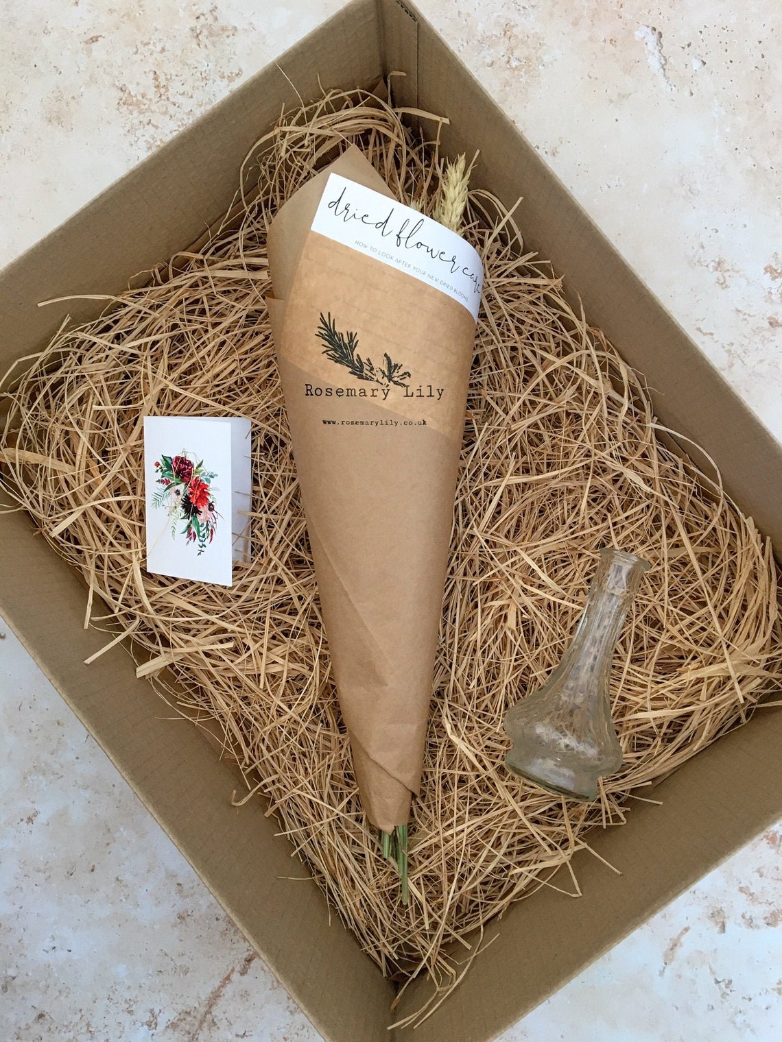 Dried Flower Gift Box Dried Flower Bouquet Lavender Etsy