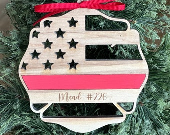 Firefighter Ornament | Personalized Firefighter Ornament | Christmas Ornament | Fireman Gift | First Responder | Thin Red Line