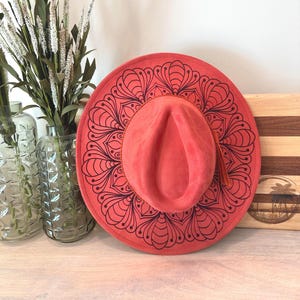 Laser Engraved Wide Brim Hat – Western Boho Style | Custom Hat with Optional Underside Personalization | Multiple Colors & Styles | Mandala