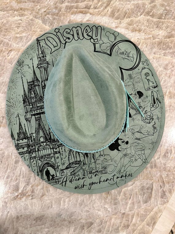 Laser Engraved Hat – Boho Style | Custom Hat with Optional Underside Personalization | Multiple Colors & Styles | Magic| Castle I Mouse