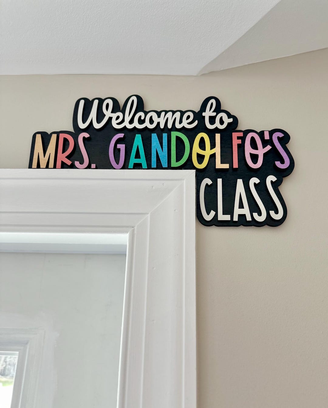 Personalized Teacher Door Frame Sign: Colorful Classroom Decor - Etsy