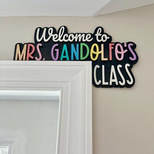 Personalized Teacher Door Frame Sign: Colorful Classroom Decor