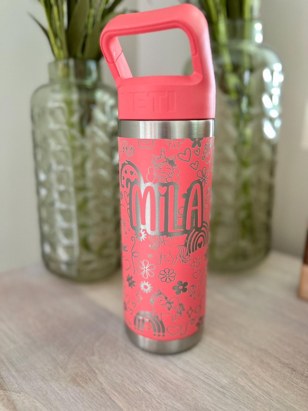 Custom Kids Unicorn Tumbler I Kids Yeti I School Water Bottle I 18oz ...
