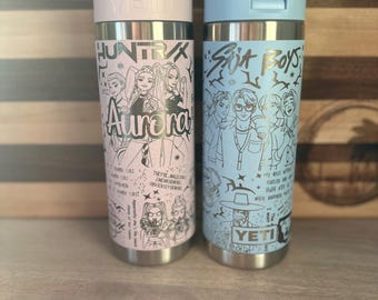 K-Pop Inspired Demon Hunter Tumbler | Anime Style Pop Star Cup | Personalized K-Pop Fan Tumbler | Engraved Kids Rambler | Fantasy Music Cup