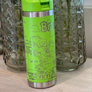 Cowboy & Space Ranger Kids Tumbler | Toy Inspired Cartoon Cup | Personalized Kids Rambler | Engraved Kids Water Bottle | Laser Engraved Kids image 2