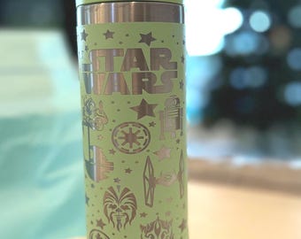 Galaxy Warrior Tumbler | Space Saga Inspired Kids Cup | Personalized Galaxy Water Bottle | Engraved Kids Rambler | Laser Engraved Space Cup