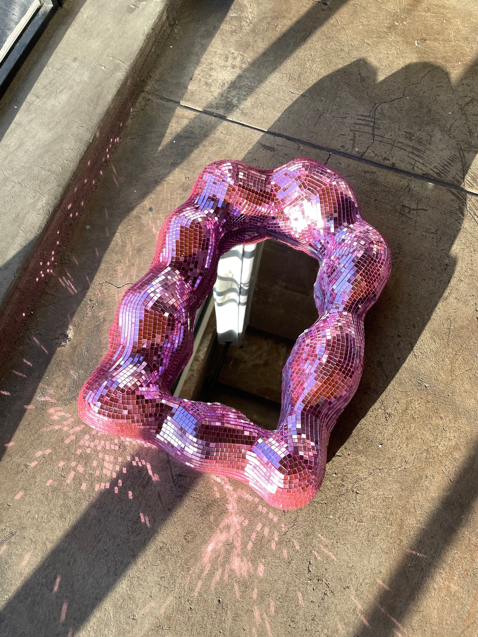 Pink Disco Mirror Etsy