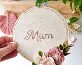 Bedroom door name sign for girl, Floral hoop wreath, Personalised baby shower gift, Mother's day gift for her, Mum gifts, Flower wall art,