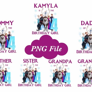 Frozen Birthday Girl Mommy of the Birthday Girl, Daddy of the Birthday Girl Family Shirts