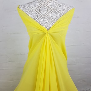 Yellow crepe Georgette fabric, yellow material, dress fabric, 58&quot; wide,  Decoration Craft bridesmaid