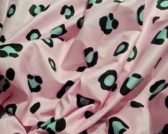 Leopard print fabric,  60" wide animal print, pink fabric,, dress, craft, pillow cases, napkins, tablecloths, leopard print cotton fanric