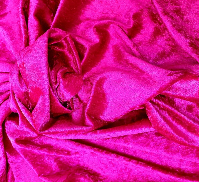 Premium Crushed Velvet Fabric Hot Pink 58 Wide Dress Etsy