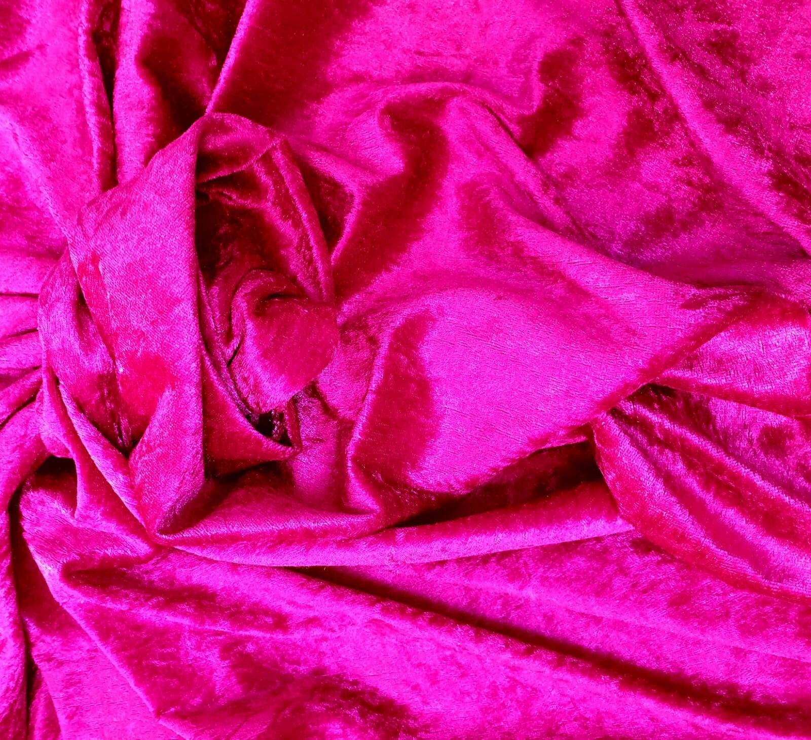 Premium Crushed Velvet Fabric Hot Pink 58 Wide Dress Etsy UK