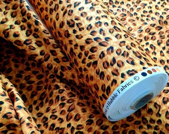 Animal print cotton fabric, cheetah leopard print, 44" wide, by the meter