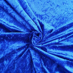 Tecido de veludo azul amassado, tecido azul royal, almofada para vestido de casamento artesanal de 58&quot; de largura