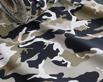 Tela de algodón de camuflaje, material con estampado militar por metro.