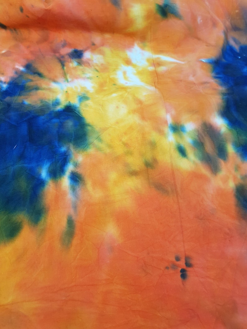 100 pure cottton orange tye dye Fabric 45 wide bright Etsy