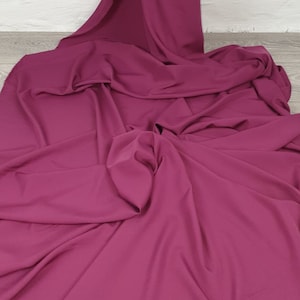 Soft Touch rasberry pink Polyester Crepe Dress Fabric, lining, multi versatile fabric, lining fabric, 44 inch wide